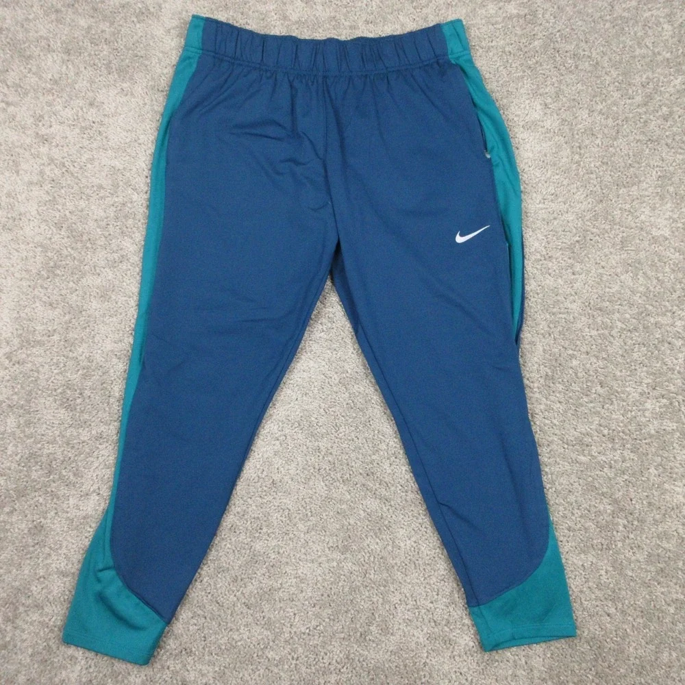 Nike Sweatpants Mens XL Blue Thermafit Performance Running Athletic Taper Sport‎